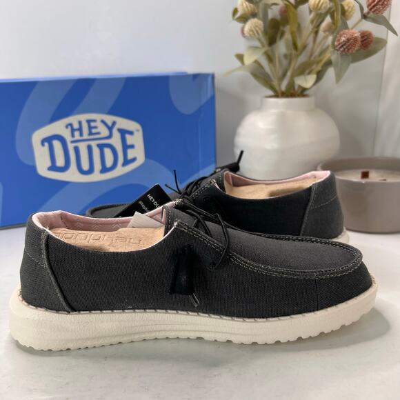 Hey Dude Wendy Chambray Slip On Lightweight Shoes Off Bkack Women's 5 NWB - Picture 7 of 10